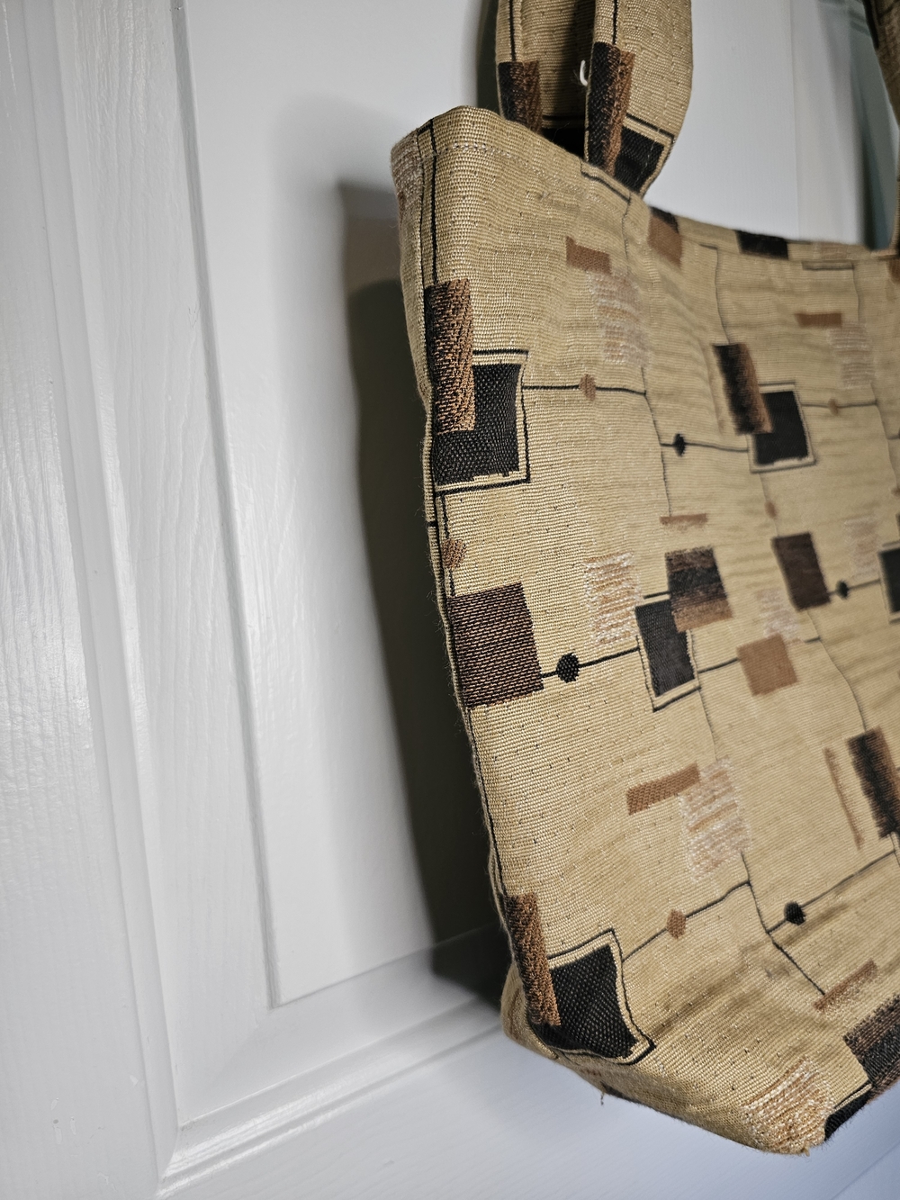 Suruchi Geometric Tote in Brown & Tan OS - Picture 10 of 15